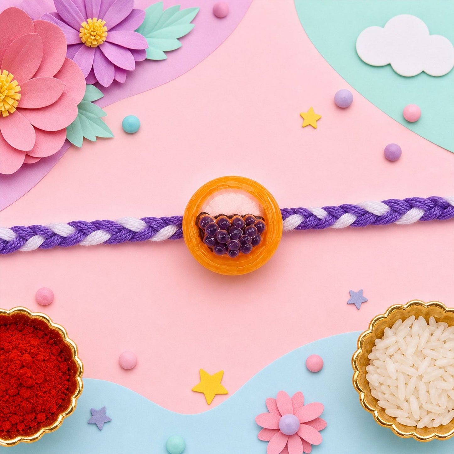Fruit Candy Juice Kids Rakhi Combo Set Raksha Bandhan Special (5 Pc)