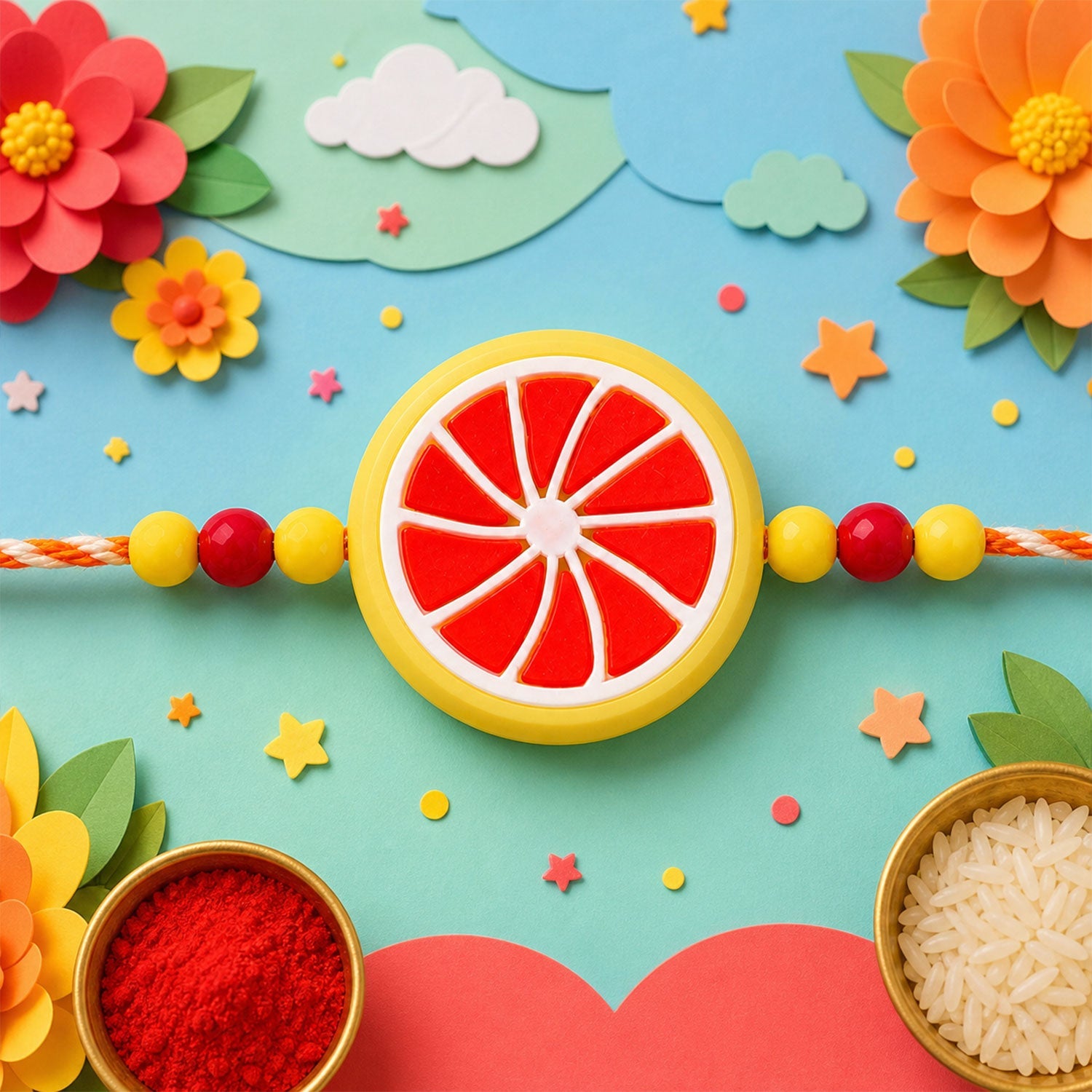 Fruit Candy Juice Kids Rakhi Combo Set Raksha Bandhan Special (5 Pc)