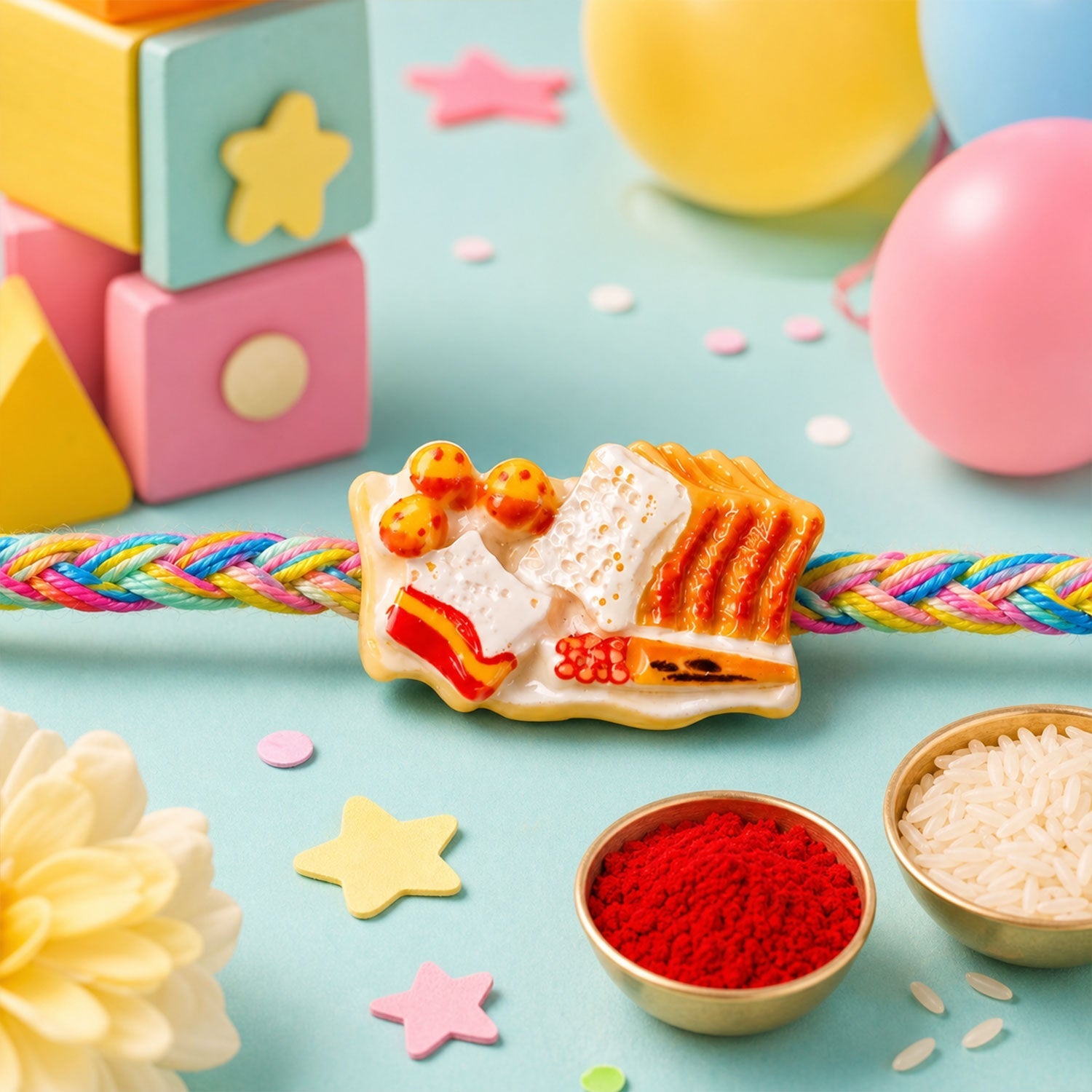 Fries Drink Ice Cream Kids Rakhi Combo Set Raksha Bandhan (3 Pc)
