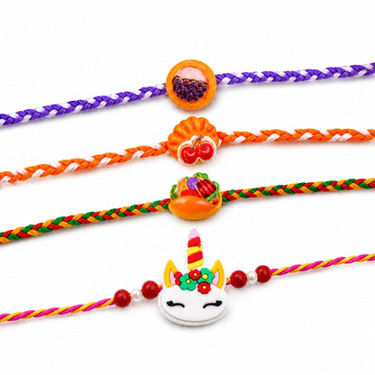 Unicorn Fruit Food Kids Rakhi Combo Pack Raksha Bandhan (4 Pc)