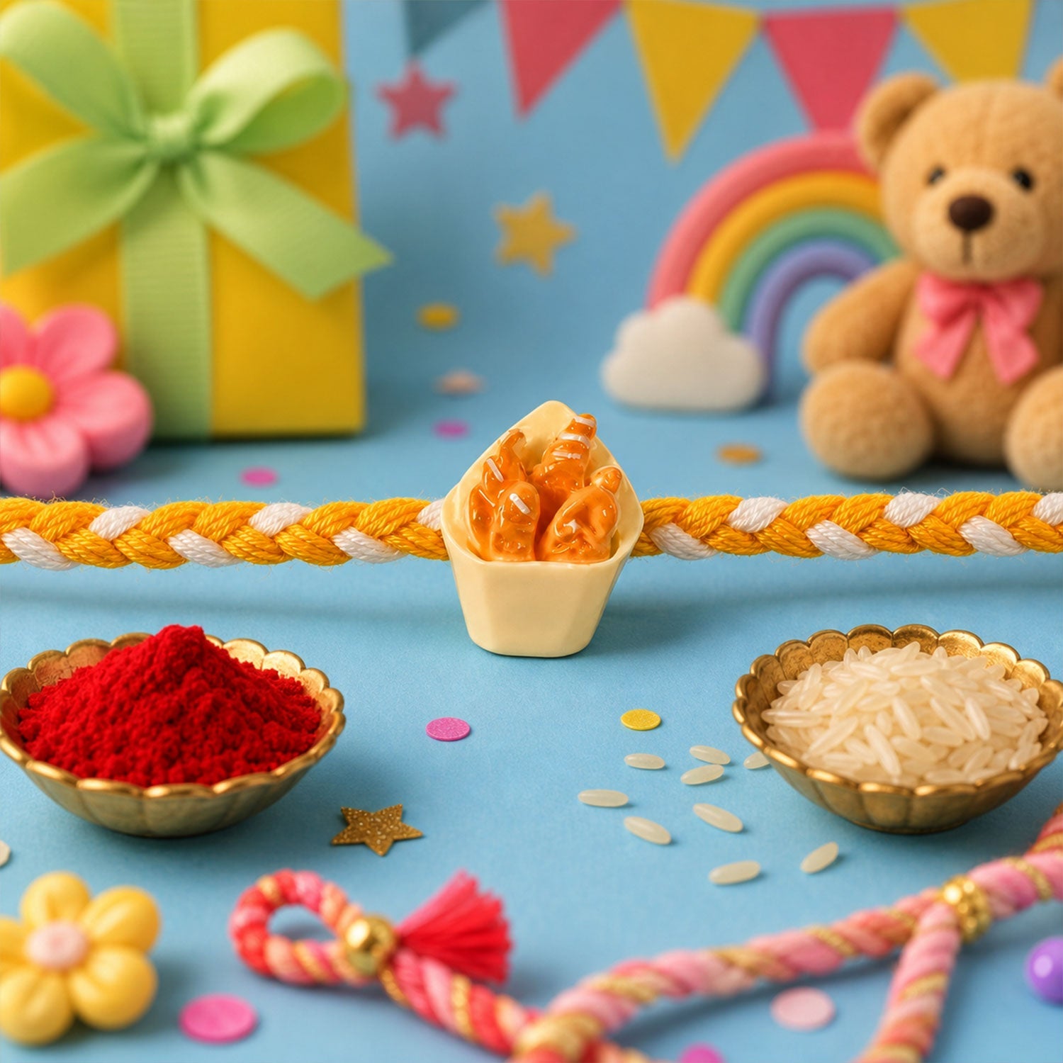 Kiwi Penguin Fries Kids Rakhi Combo Raksha Bandhan Set (4 Pc)