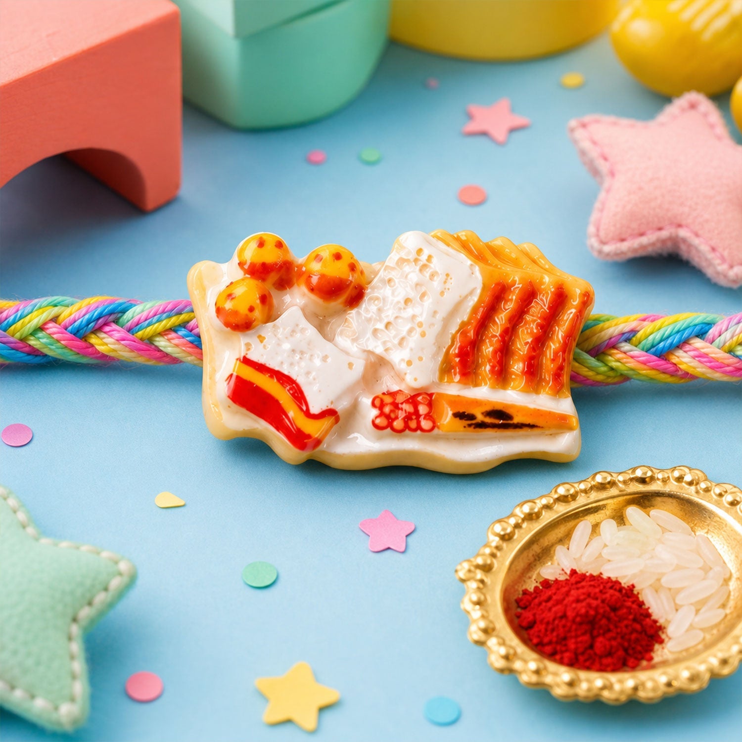 Drink Fries Dessert Kids Rakhi Combo Set Raksha Bandhan (4 Pc)