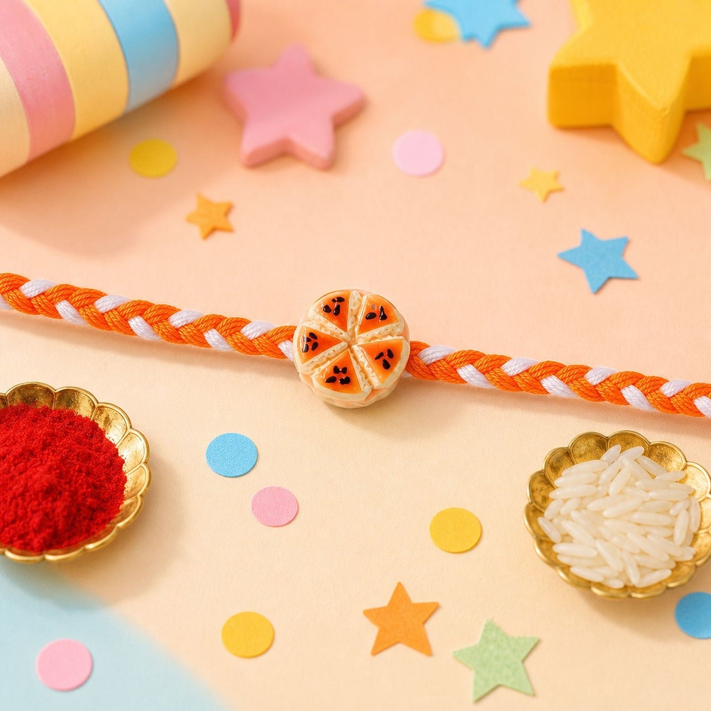 Cake Fruit Dessert Kids Rakhi Combo Raksha Bandhan (2 Pc)