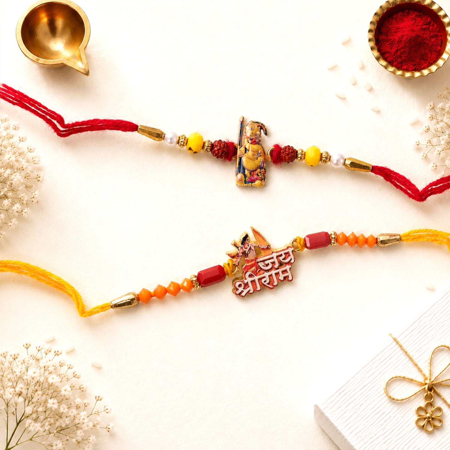 Shree Krishna Devotional Rakhi Set Raksha Bandhan (2 Pc)