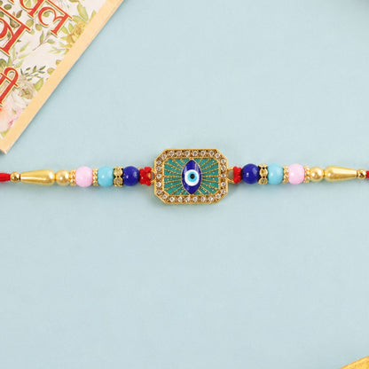 Evil Eye Stone Designer Rakhi Set Raksha Bandhan Special (2 Pc)
