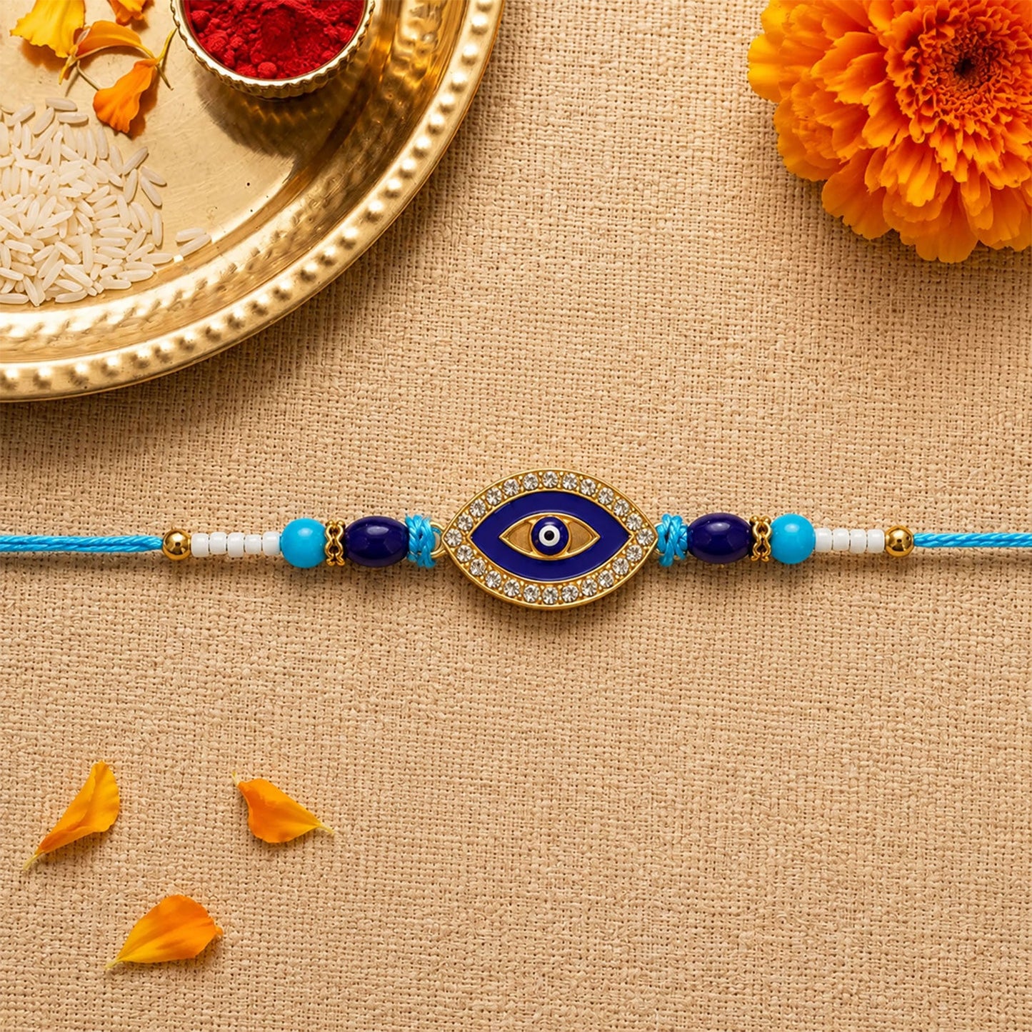 Evil Eye Stone Designer Rakhi Set Raksha Bandhan Special (2 Pc)