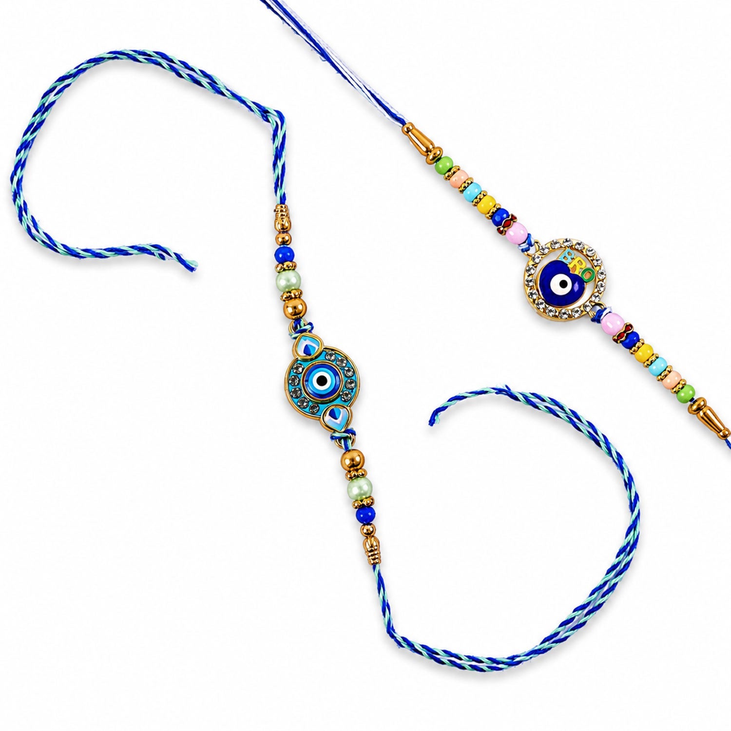 Evil Eye Beads Designer Rakhi Combo Raksha Bandhan (2 Pc)