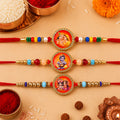 Ganesh Krishna Devotional Rakhi Combo Set Raksha Bandhan (3 Pc)