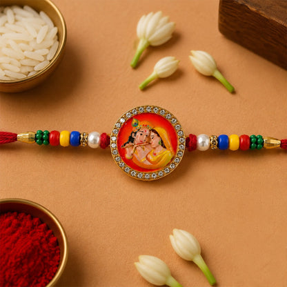 Ganesh Krishna Devotional Rakhi Combo Set Raksha Bandhan (3 Pc)