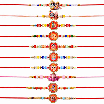 Divine Premium Designer Rakhi Combo Set Raksha Bandhan (10 Pc)