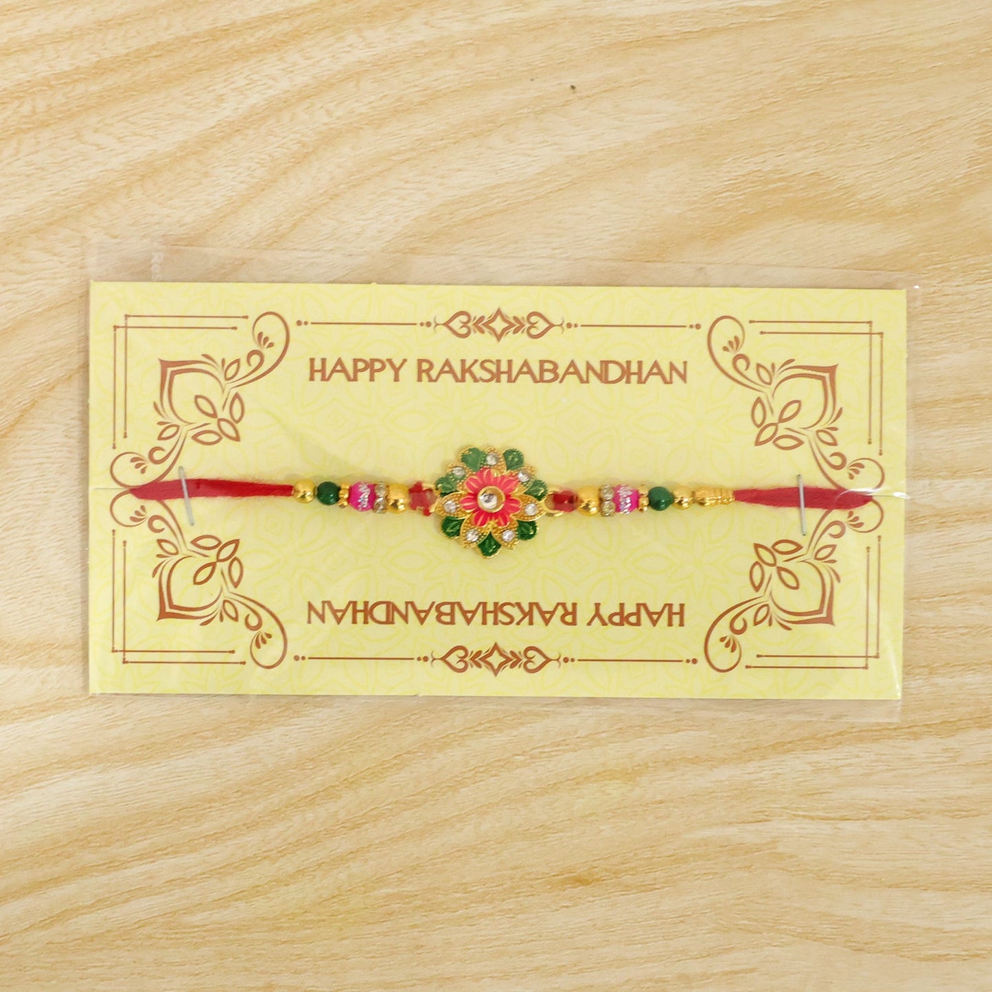 Floral Stone Work Designer Rakhi for Raksha Bandhan Special Wear