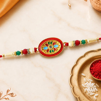 Stylish Pattern Designer Rakhi with Beads for Raksha Bandhan