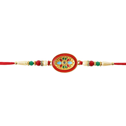 Stylish Pattern Designer Rakhi with Beads for Raksha Bandhan