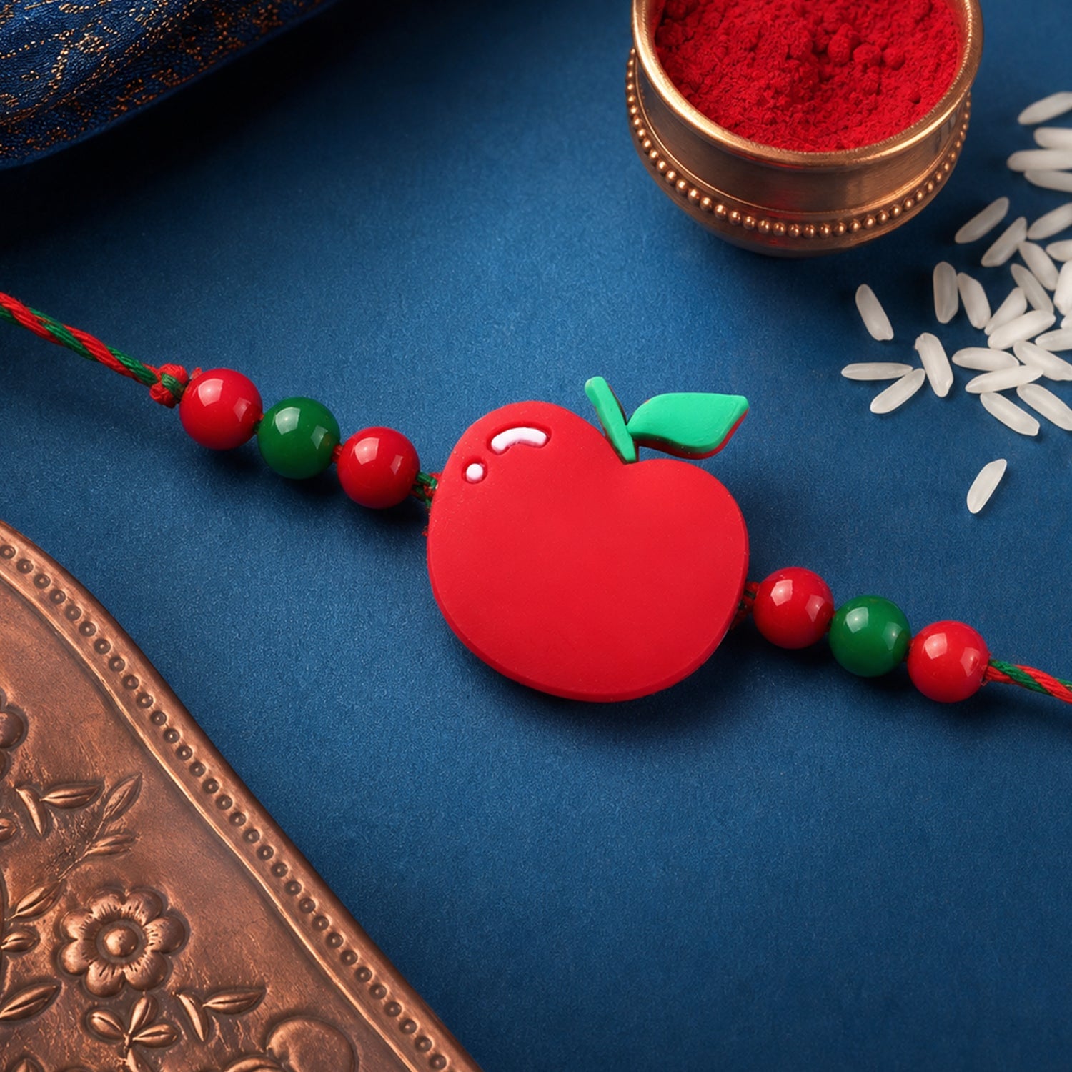 Apple Charm Kids Rakhi with Beads for Raksha Bandhan Special