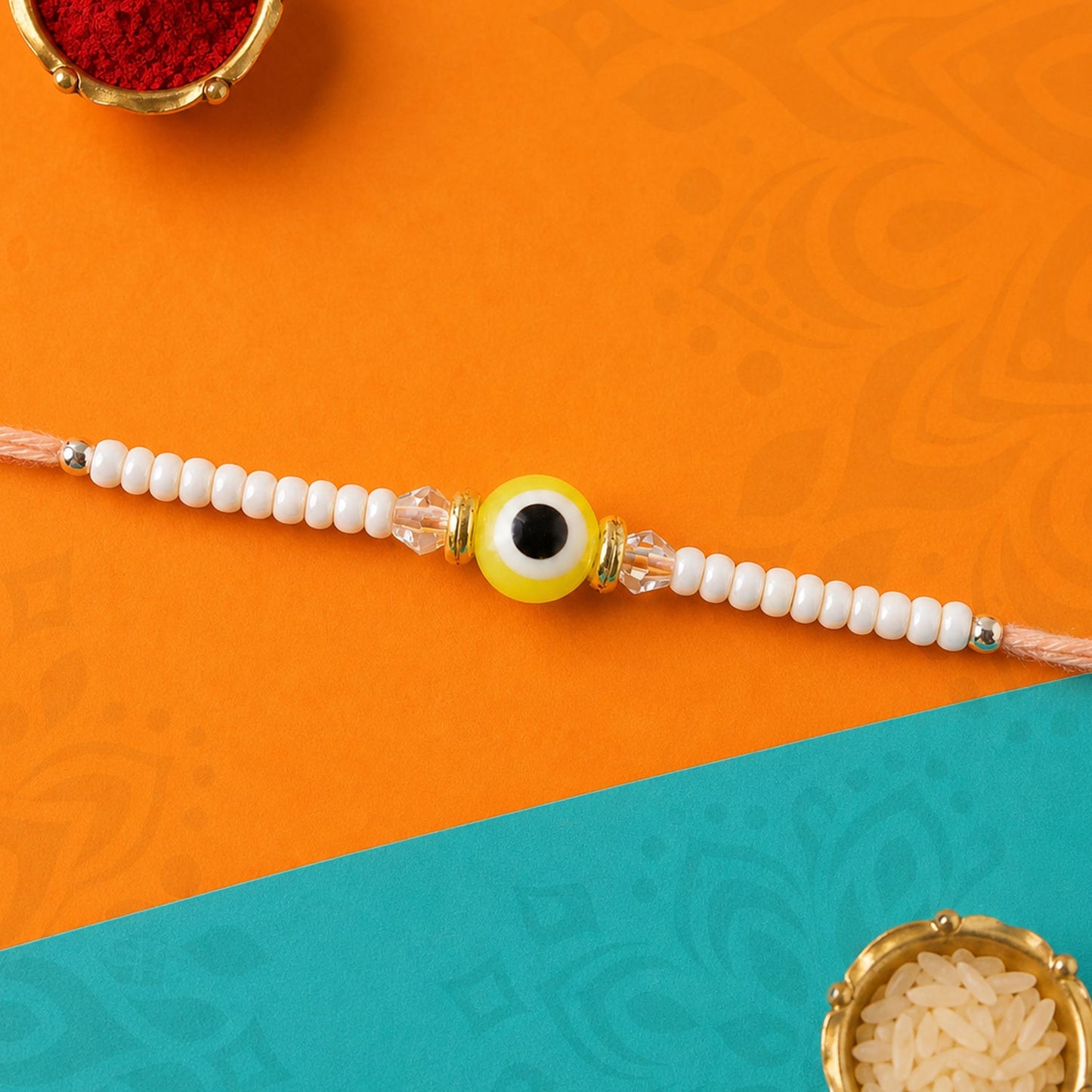 Evil Eye Pearl Rakhi Design for Raksha Bandhan Special