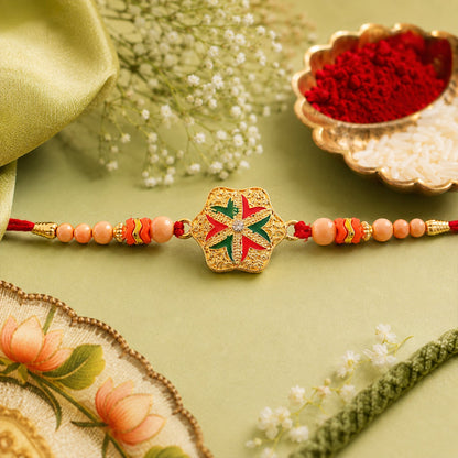 Star Flower Stone Rakhi Bracelet Design for Raksha Bandhan