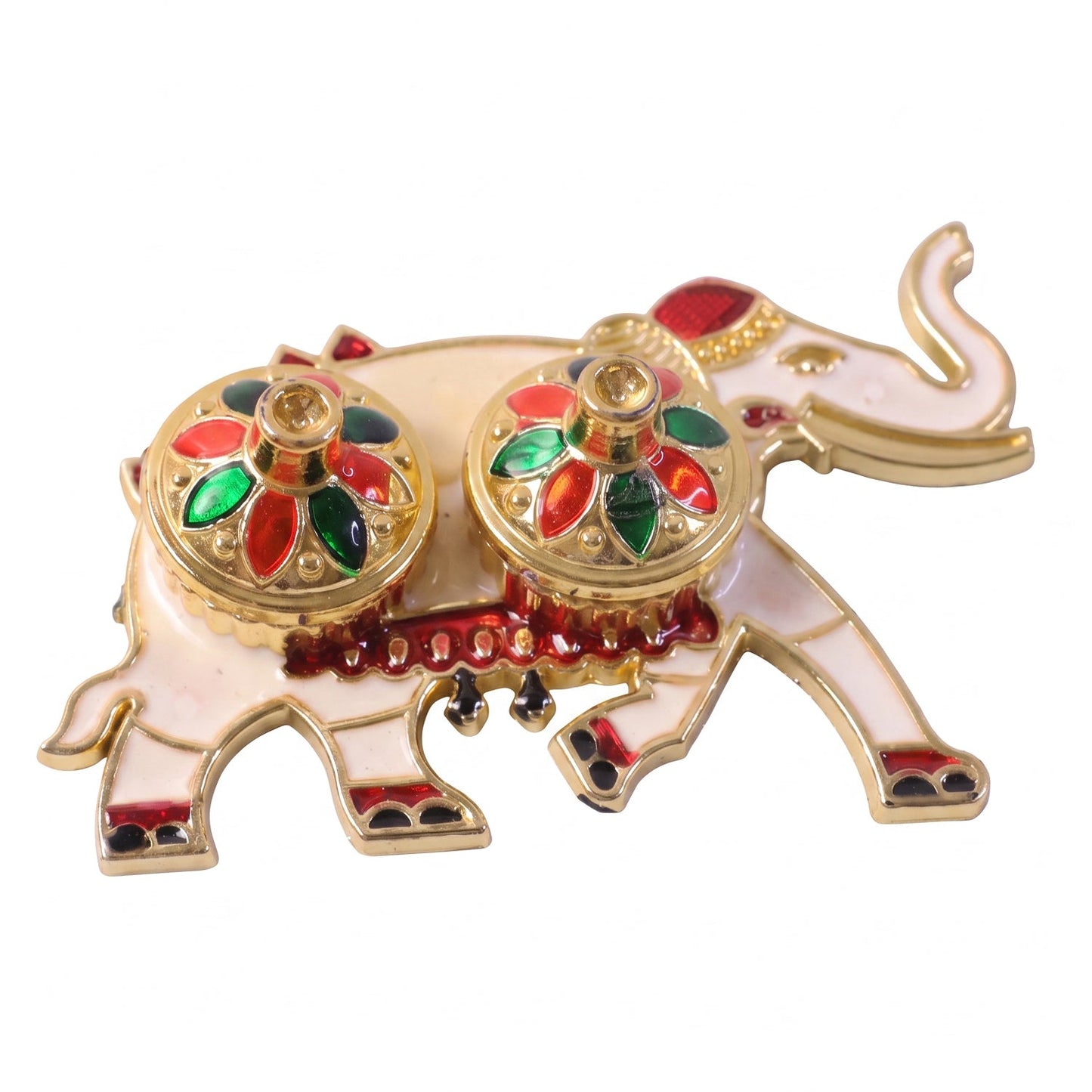 Decorative Elephant Shape Double Kumkum Roli Chawal Dish (1 Pc)