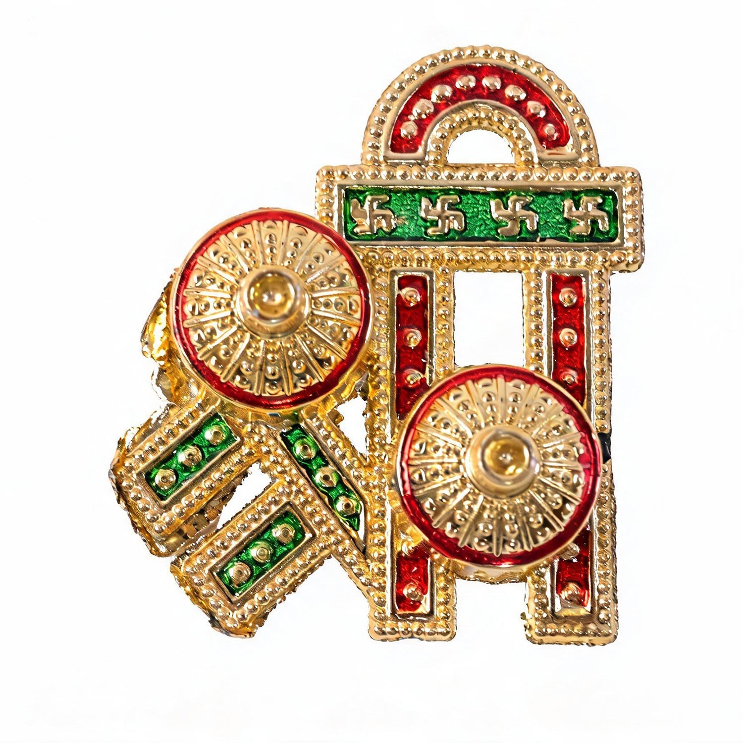 Decorative Shree Shape Double Kumkum Roli Chawal Dish (1 Pc)