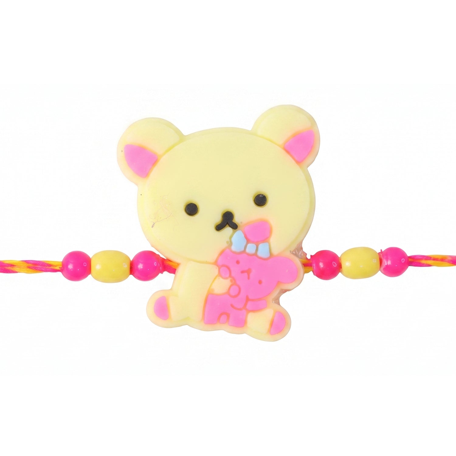 Teddy Character Kids Rakhi with Cute Beaded Festive Look Work