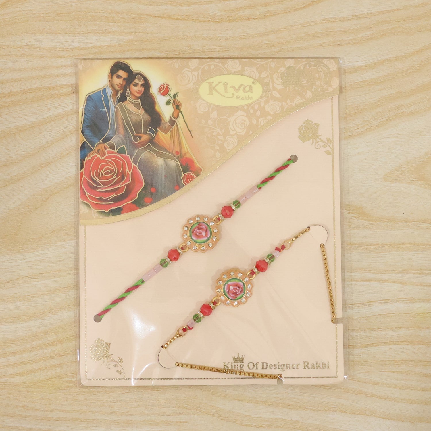 Premium Lumba Bhabhi Rakhi with Floral Pearl Festive Pair Set