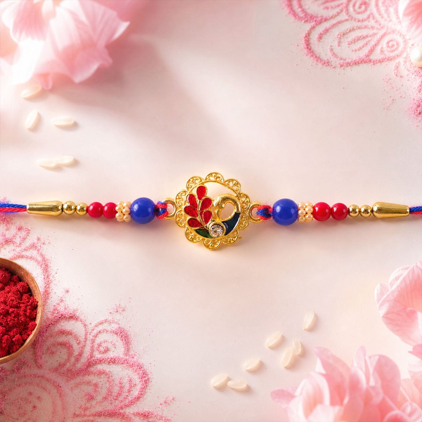 Premium AD Stone Studded Designer Rakhi for Brother | Fancy Diamond Look Rakhi