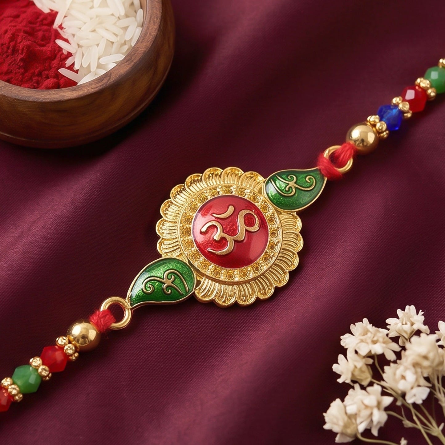 Trendy Evil Eye Rakhi with Beads for Brother | Nazar Battu Protection Rakhi