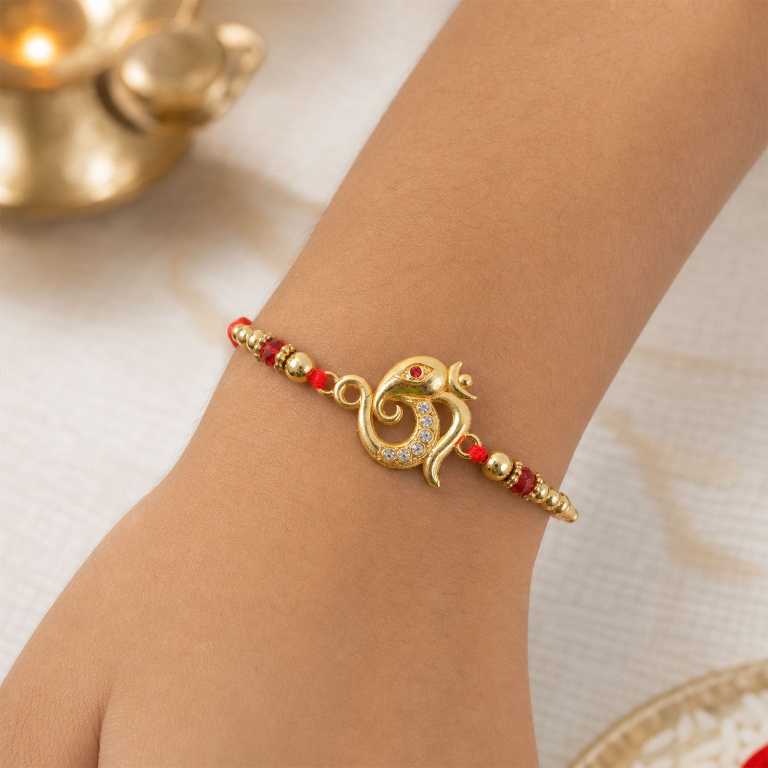 Elegant Kundan Stone Floral Rakhi for Brother | Premium Designer Rakhi