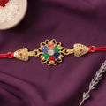 Premium Gold Plated Look Rakhi with Stones for Brother | Royal Designer Rakhi