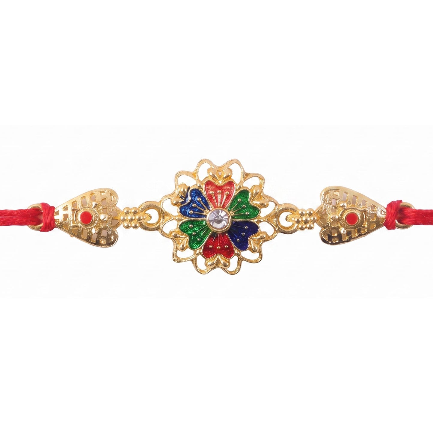 Premium Gold Plated Look Rakhi with Stones for Brother | Royal Designer Rakhi