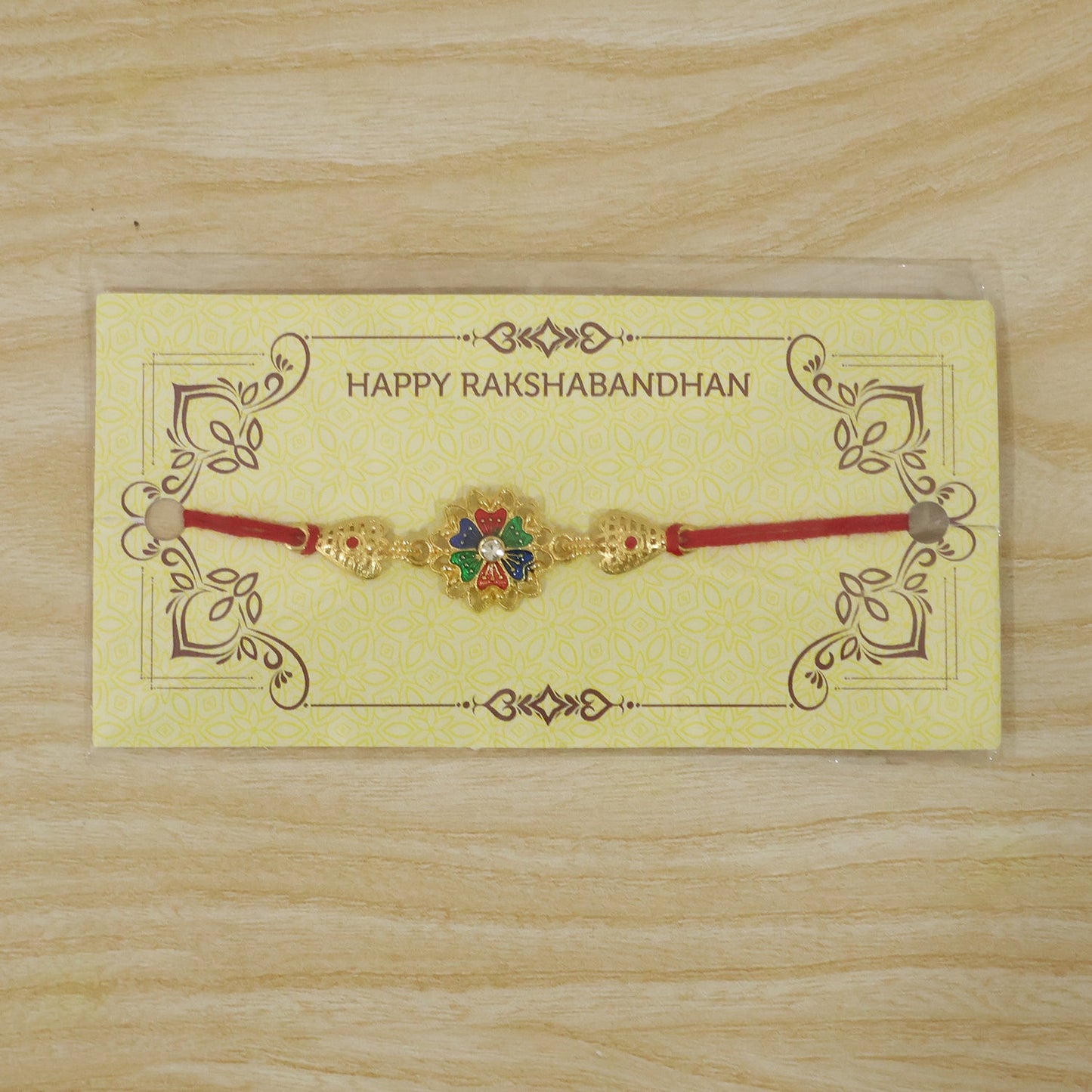 Premium Gold Plated Look Rakhi with Stones for Brother | Royal Designer Rakhi