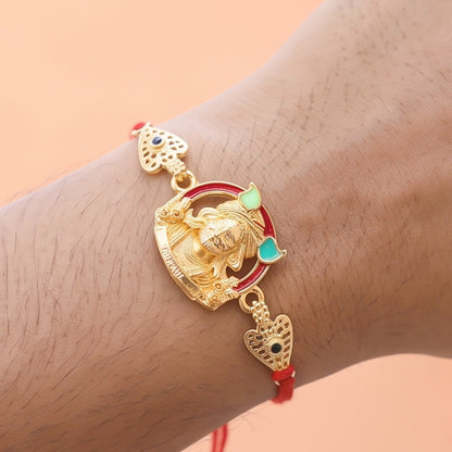 Beautiful Red Stone Studded Rakhi for Brother | Traditional Fancy Rakhi