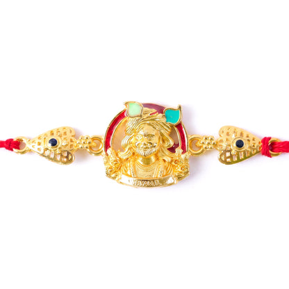Beautiful Red Stone Studded Rakhi for Brother | Traditional Fancy Rakhi