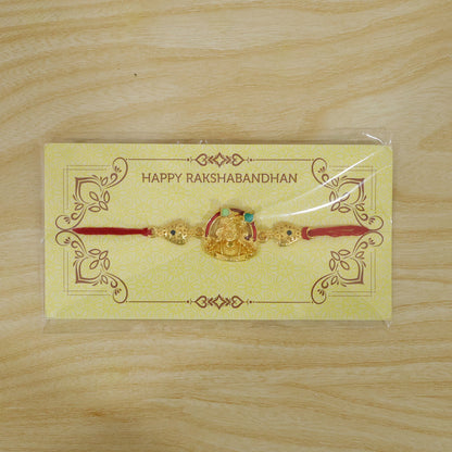 Beautiful Red Stone Studded Rakhi for Brother | Traditional Fancy Rakhi
