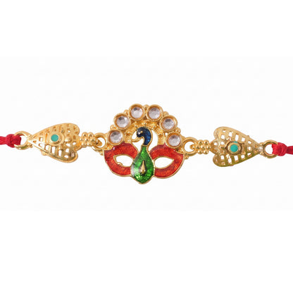 Traditional Red & Gold Thread Rakhi for Brother | Classic Mauli Rakhi