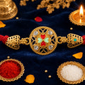 Fancy Beads Rakhi with Golden Charm for Brother | Latest Design Rakhi