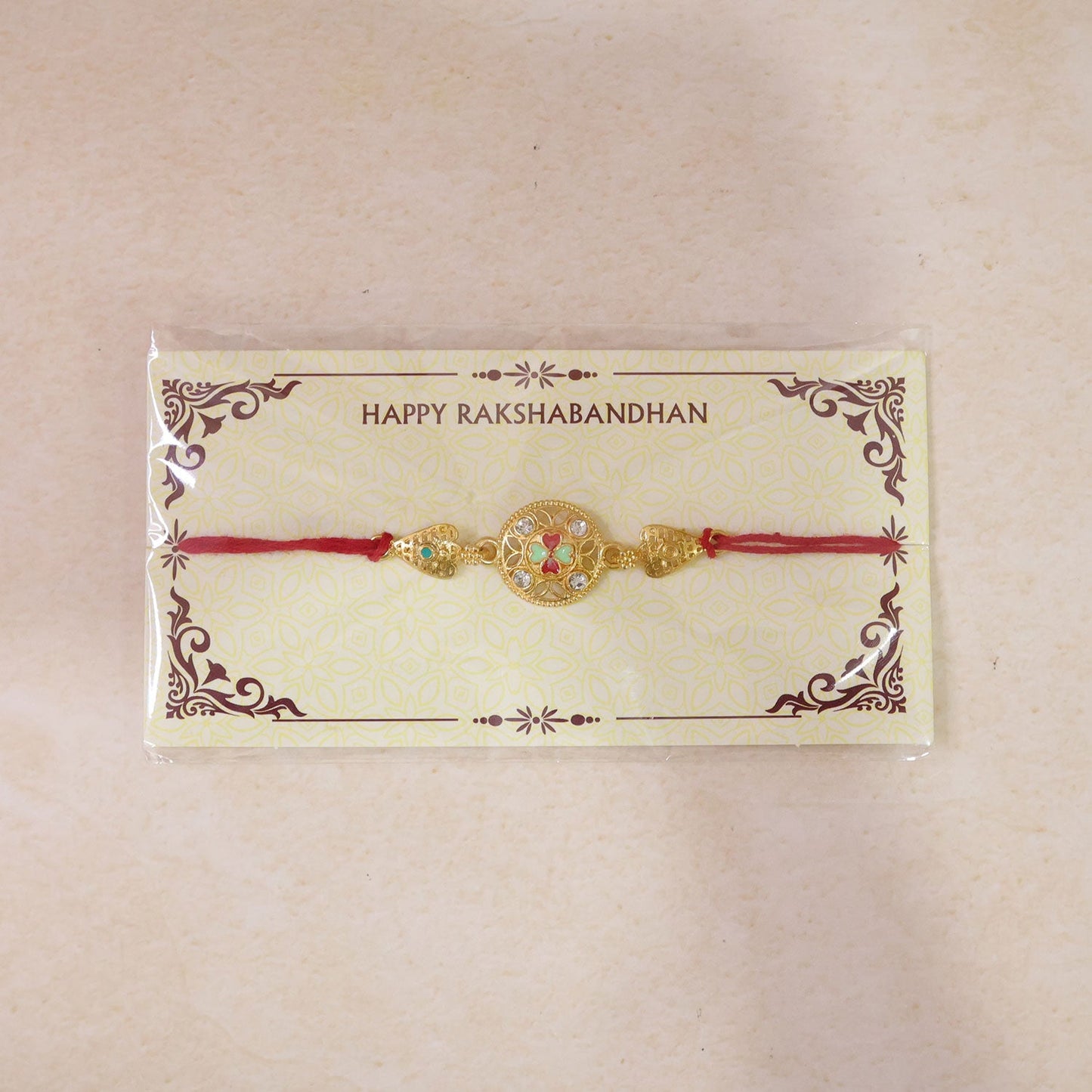 Fancy Beads Rakhi with Golden Charm for Brother | Latest Design Rakhi