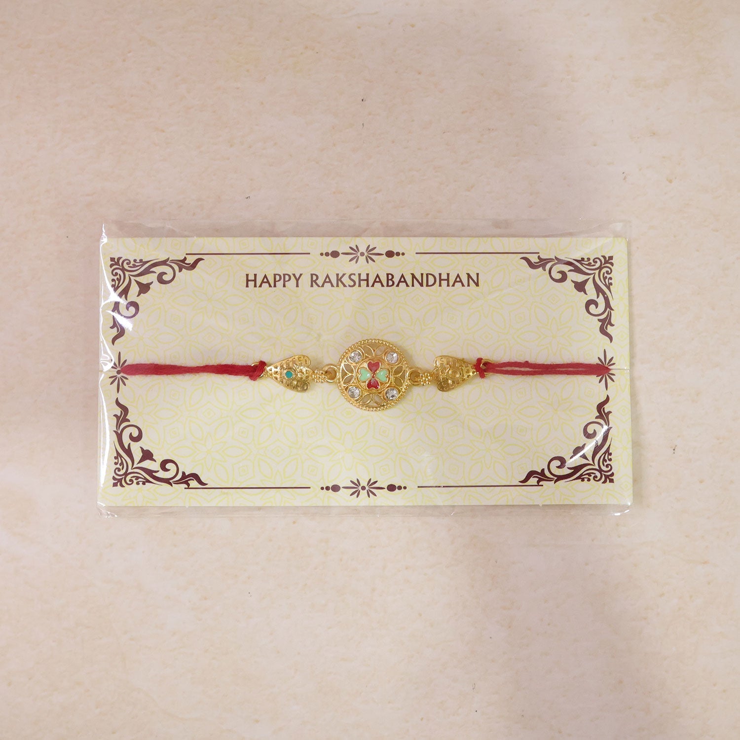 Fancy Beads Rakhi with Golden Charm for Brother | Latest Design Rakhi