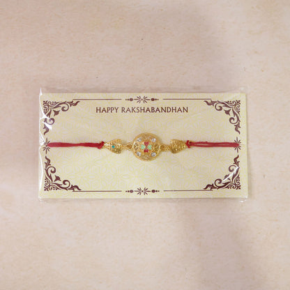 Fancy Beads Rakhi with Golden Charm for Brother | Latest Design Rakhi