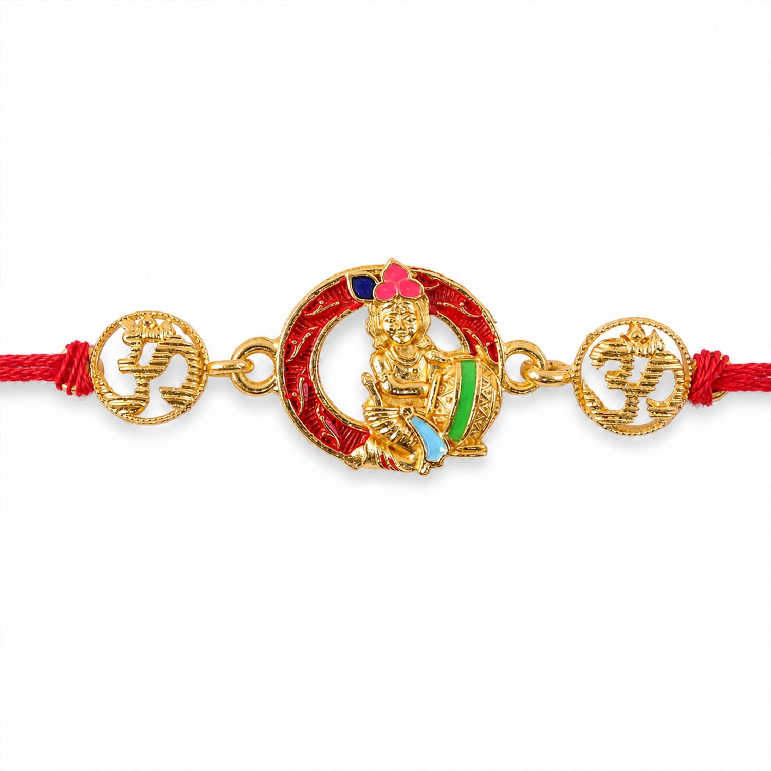 Divine Ganesh Rakhi with Meenakari Work for Brother | Religious Rakhi