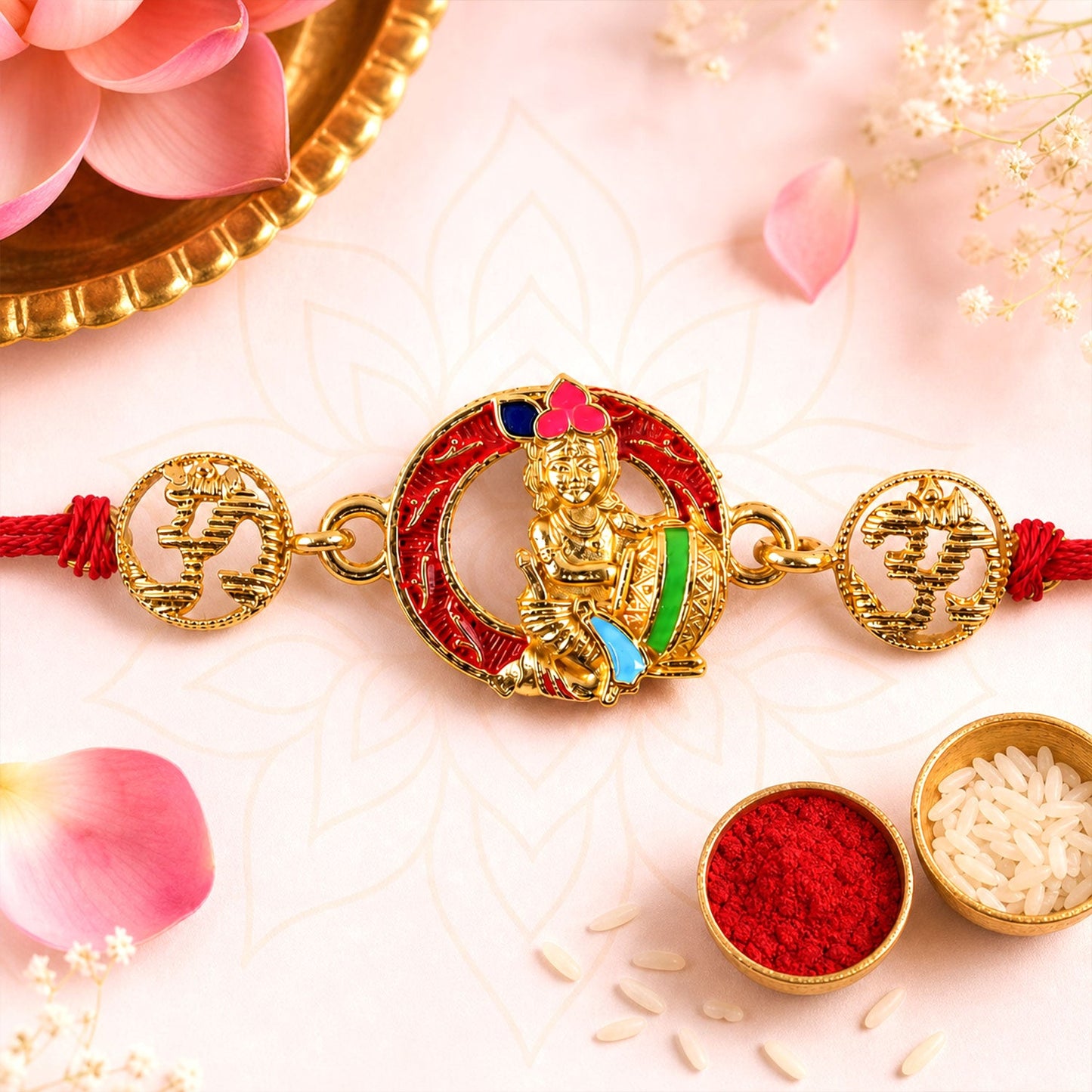 Divine Ganesh Rakhi with Meenakari Work for Brother | Religious Rakhi