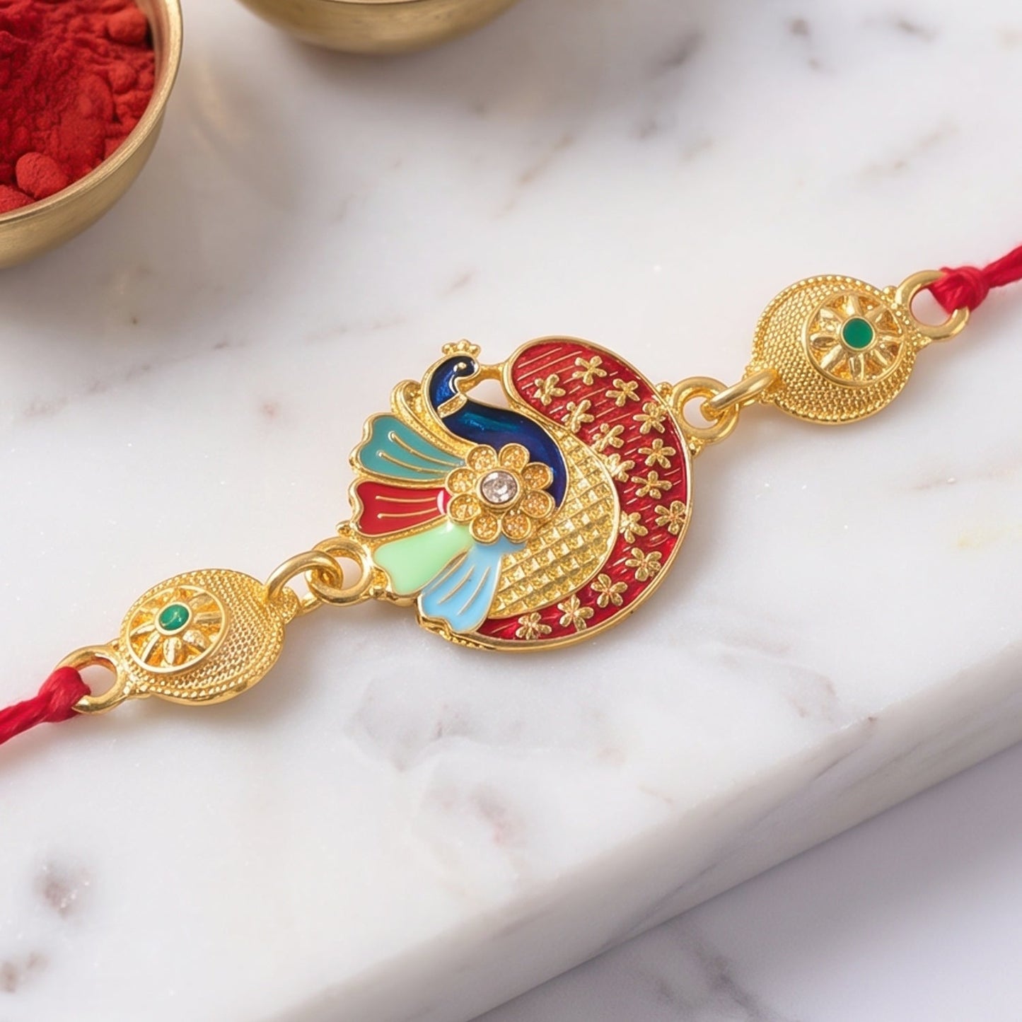 Premium Kundan & Pearl Designer Rakhi for Brother | Royal Rakshabandhan Rakhi