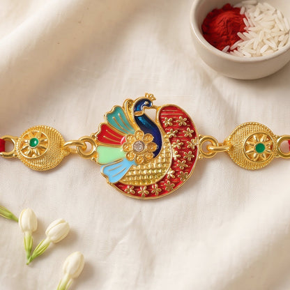 Premium Kundan & Pearl Designer Rakhi for Brother | Royal Rakshabandhan Rakhi
