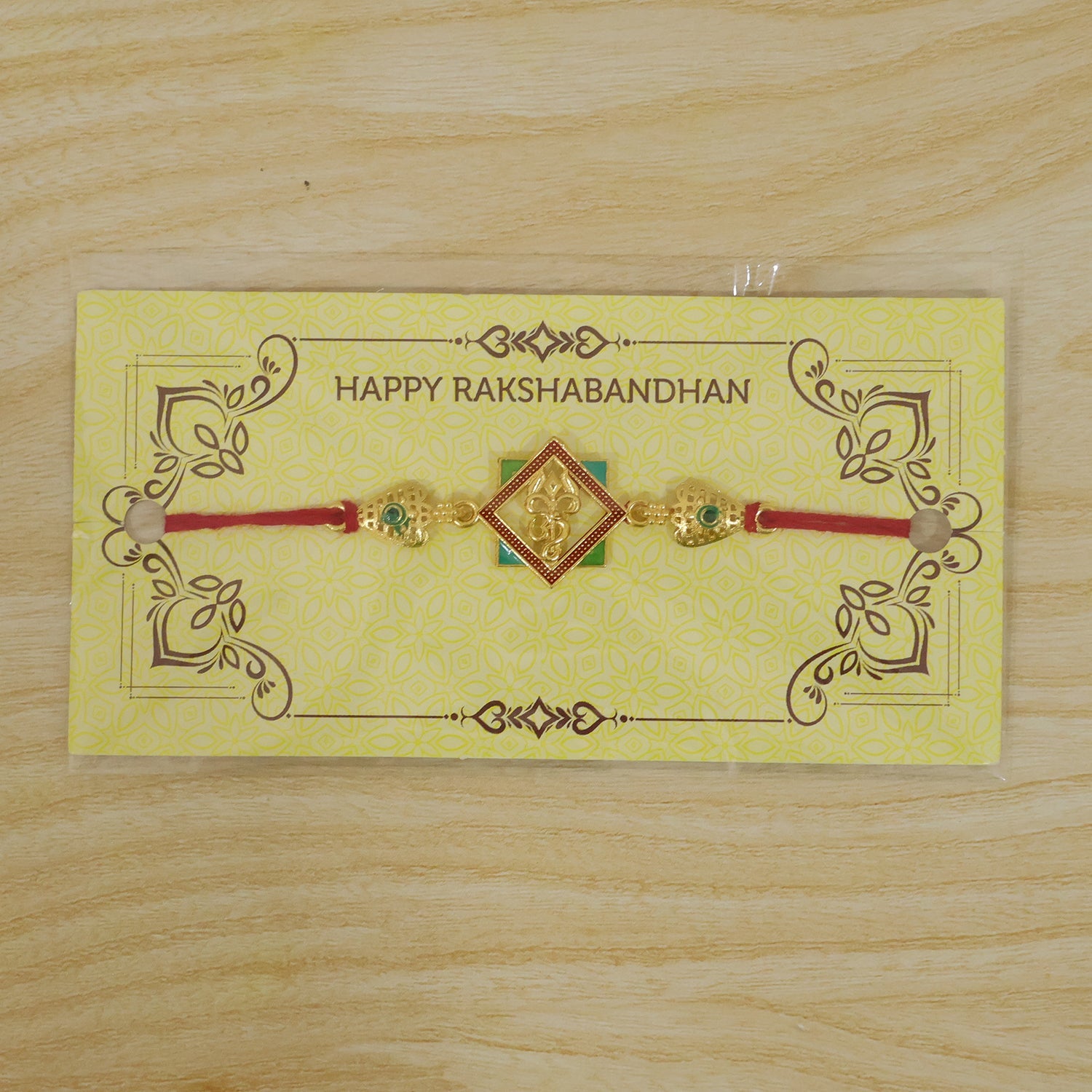 Traditional Rudraksha & Om Combo Rakhi for Brother | Sacred Rakhi