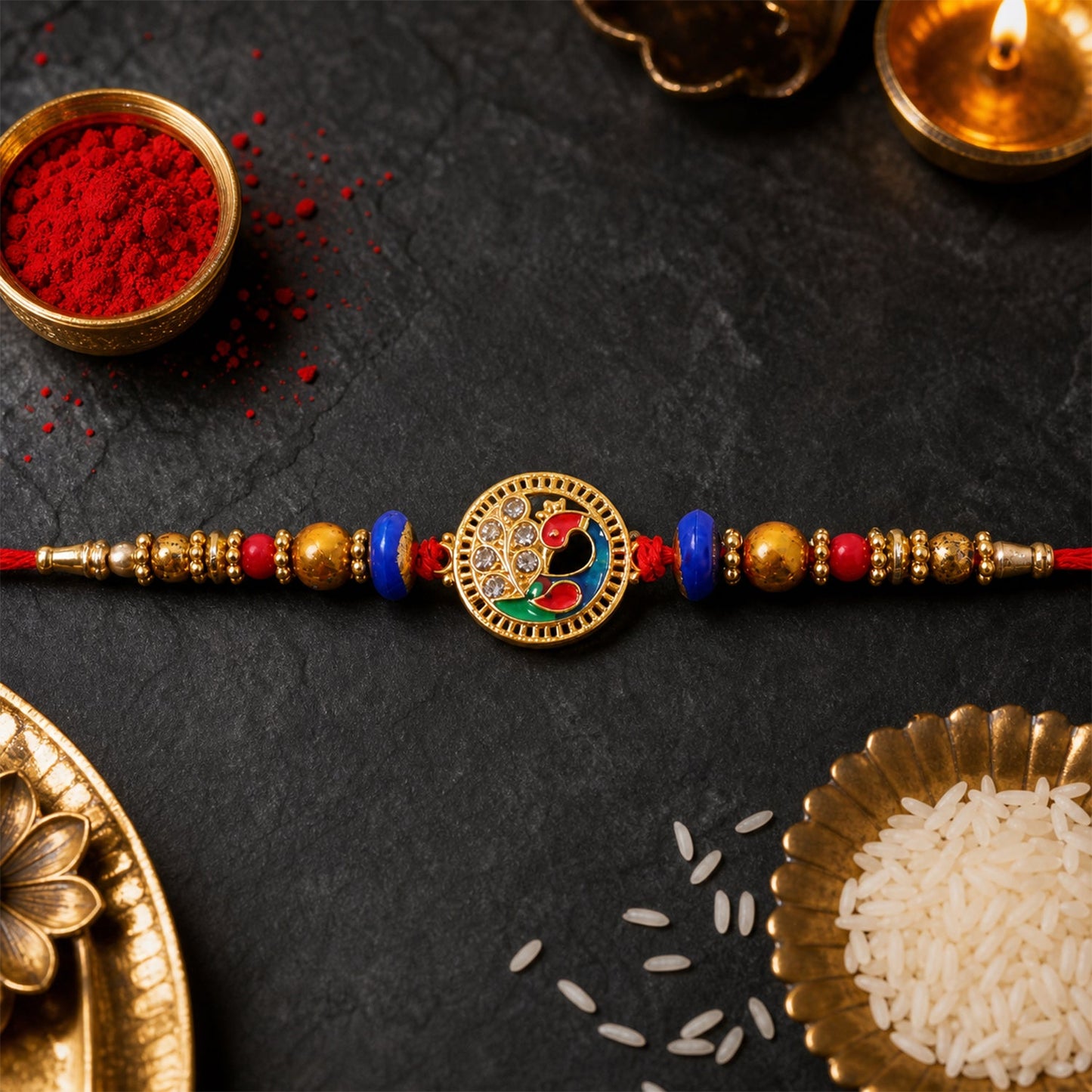 Classic AD Diamond Look Rakhi for Brother | Sparkling Premium Rakhi