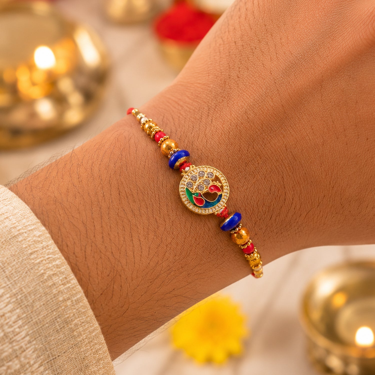 Classic AD Diamond Look Rakhi for Brother | Sparkling Premium Rakhi