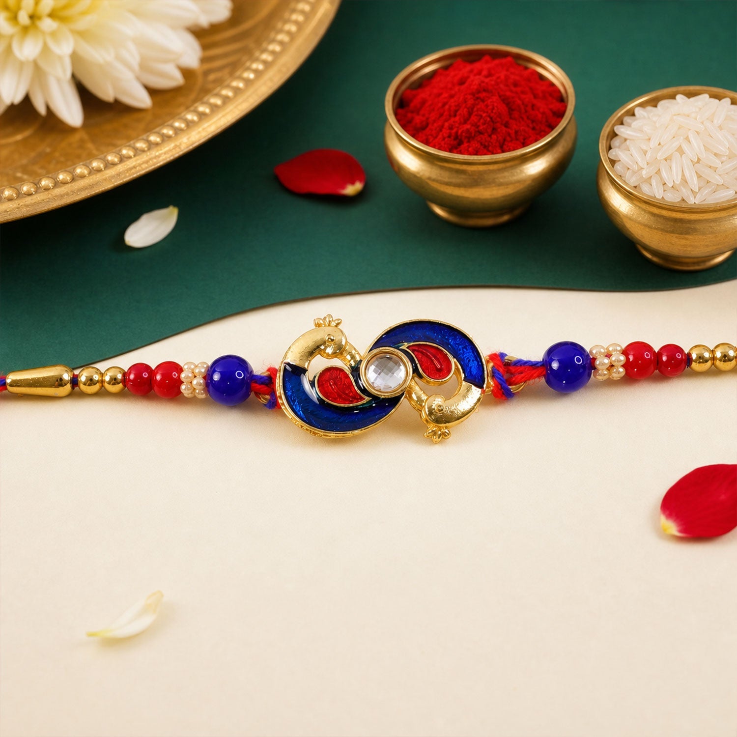 Beautiful Peacock Meenakari Designer Rakhi for Brother | Mor Design Rakhi