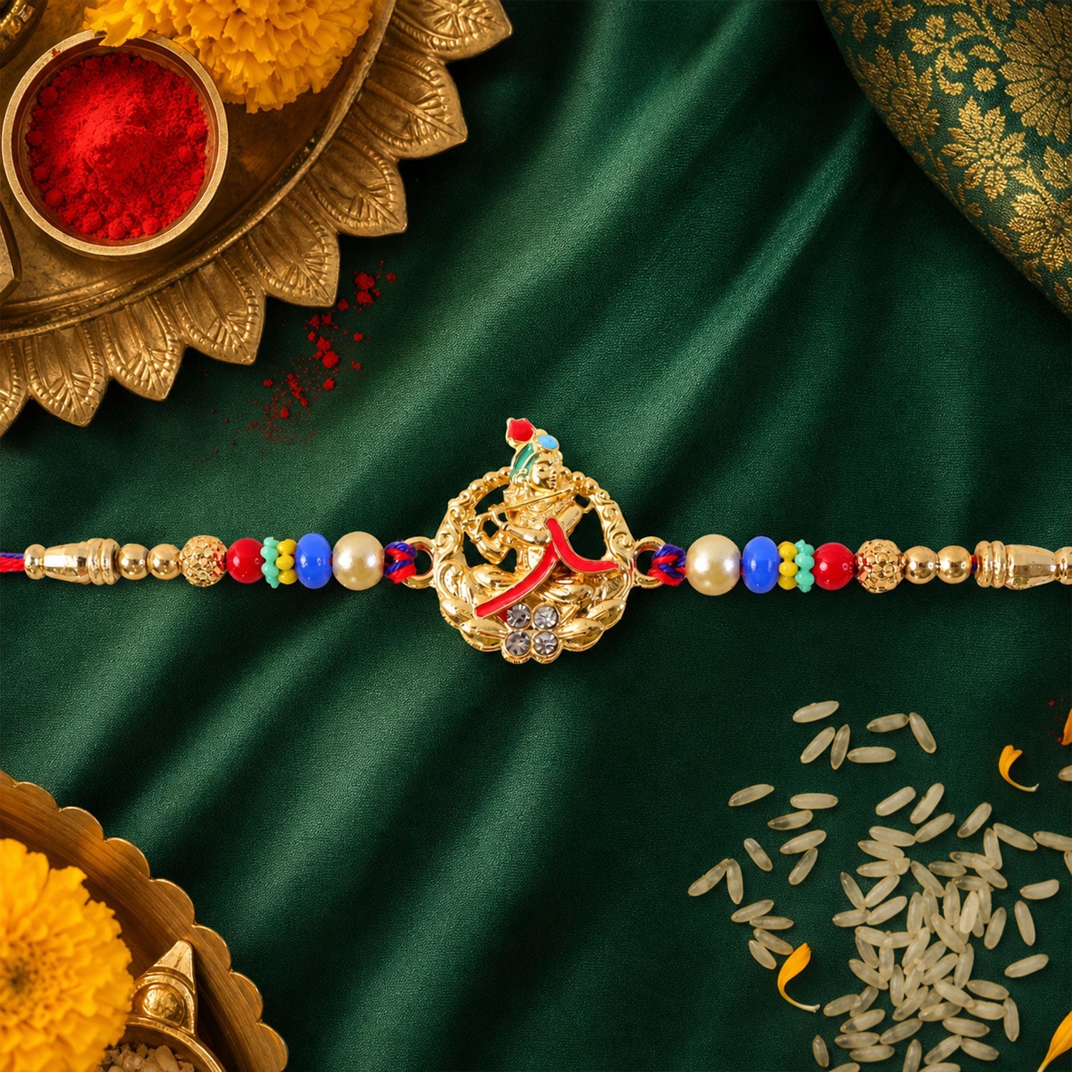 Sacred Rudraksha Beads Rakhi for Brother | Traditional Spiritual Rakhi