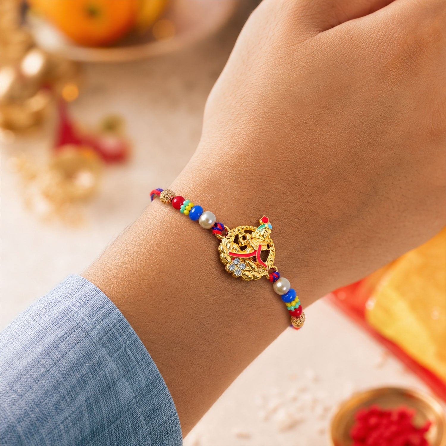 Sacred Rudraksha Beads Rakhi for Brother | Traditional Spiritual Rakhi