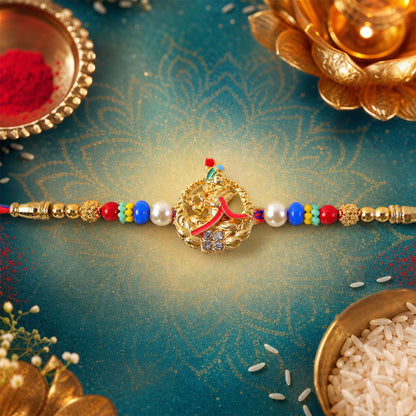 Sacred Rudraksha Beads Rakhi for Brother | Traditional Spiritual Rakhi