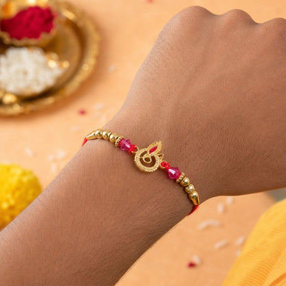 Premium AD Stone Floral Rakhi for Brother | Fancy Designer Rakhi